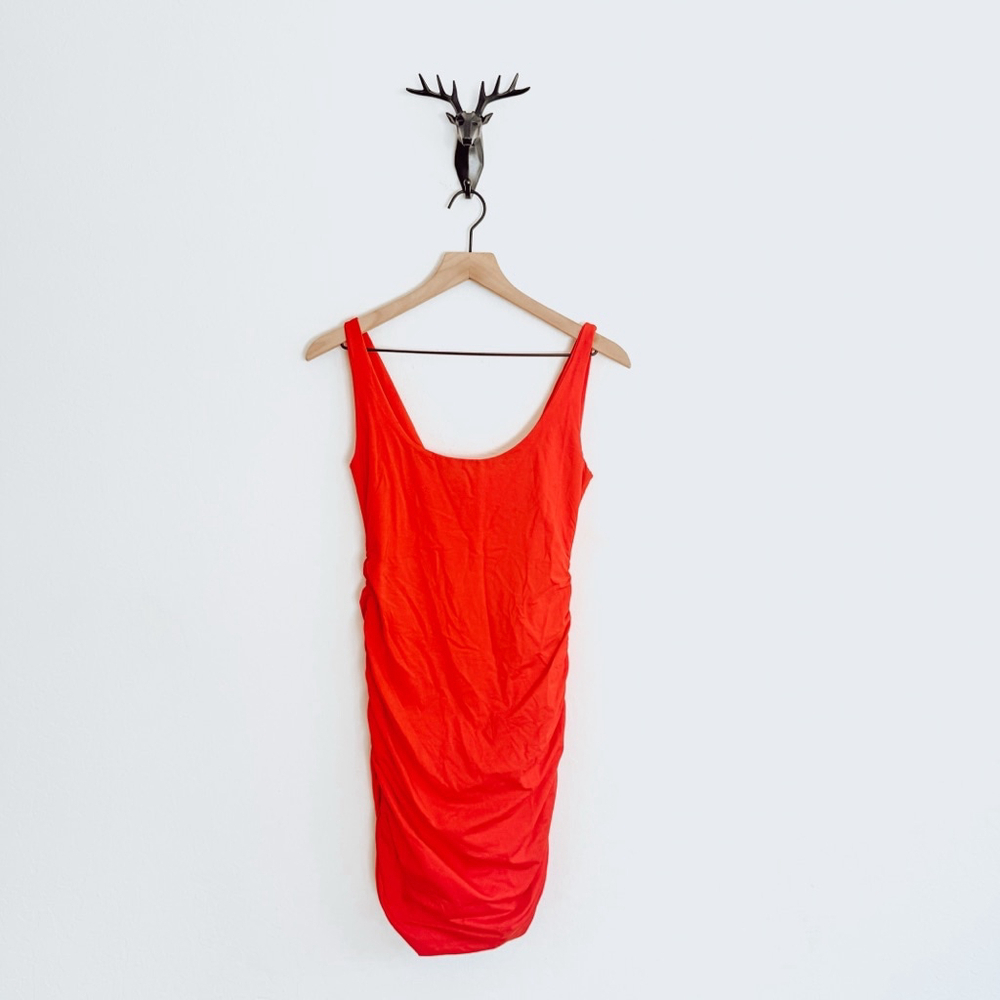 Kookai Women's Red Ruched Sleeveless Mini Dress Size 2